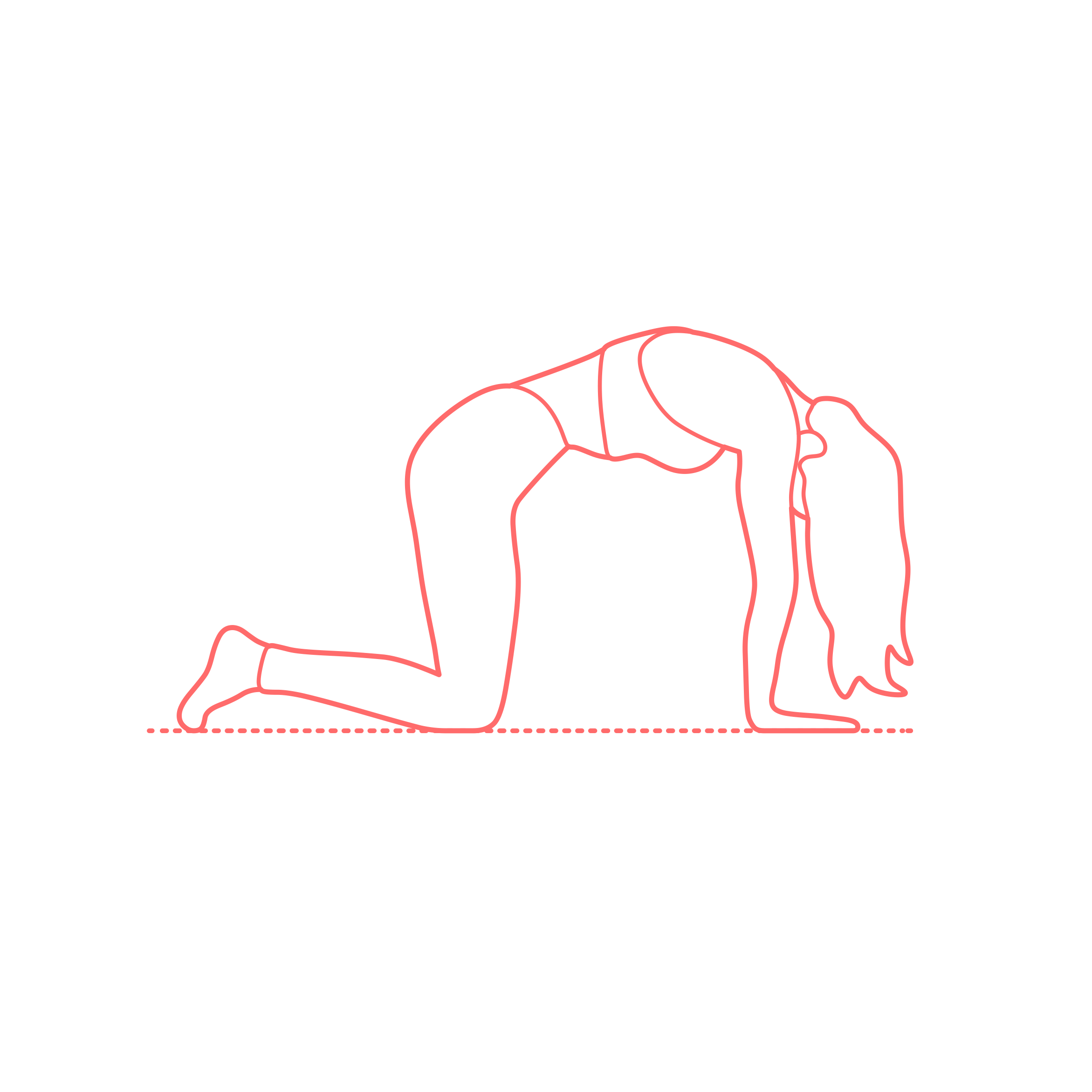 Humans Yoga Poses Cat Pose Outline Svg File Free Vectors